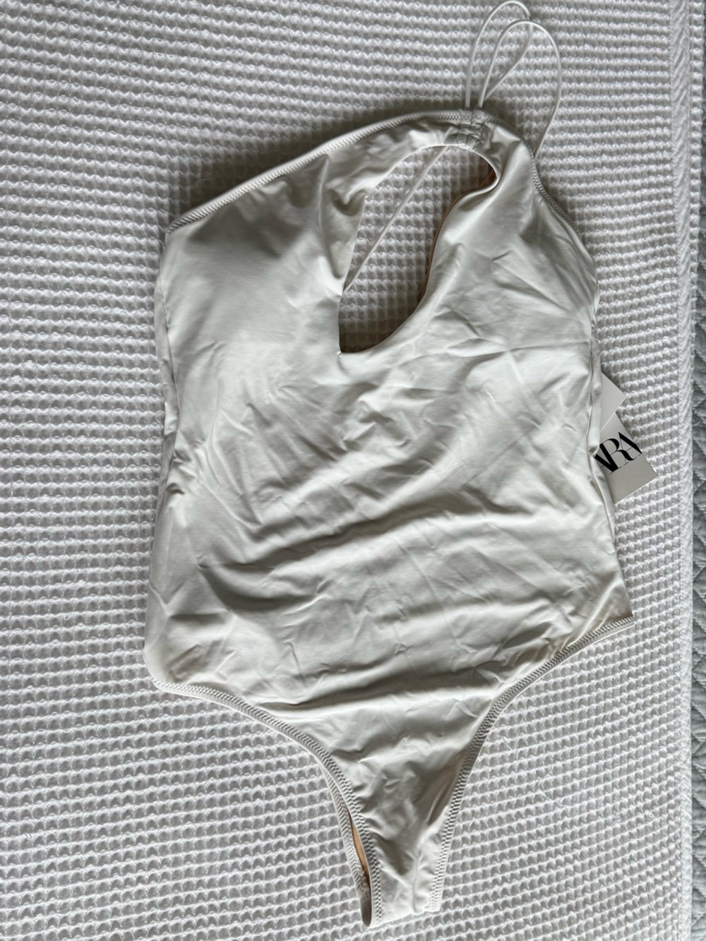 NWT Zara white one shoulder one piece swimsuit
